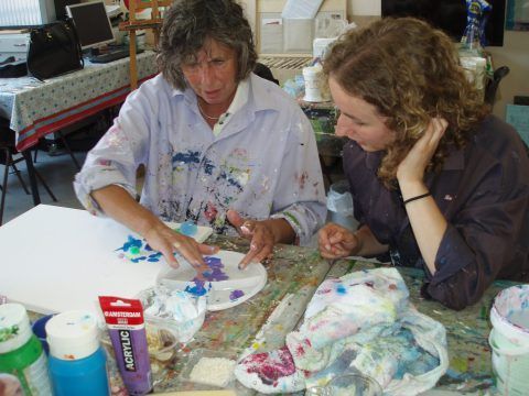 Impressie workshop Blind schilderen bij Studio Xplo in Tilburg voor Dedicon