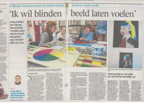 Artikel over Taktila in Brabants Dagblad 2015