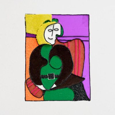 Taktila replica van het schilderij Woman in red armed chair van Picasso