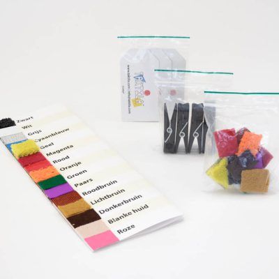 Starters Pakket met kleurenkaart, stickers, knijpers en labels